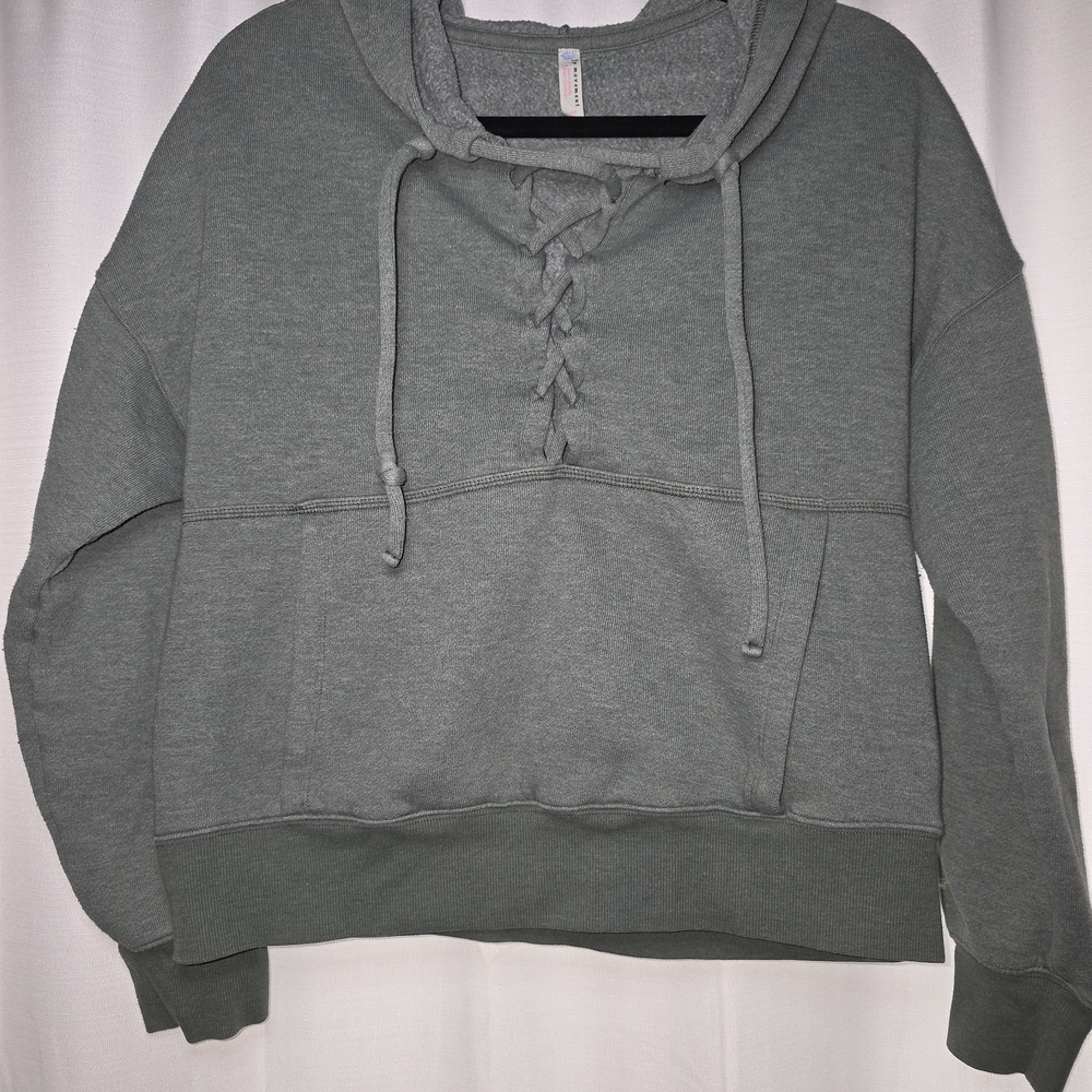 Free People Lace-Up Hoodie Sweater
